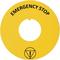 Legend Plate Dia 60mm Yellow "EMERGENCY STOP"