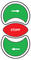 Tripletouch Flush Green Arrows Left Right Non Flush Red Stop