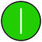 Button Plate Illuminated Green "I"