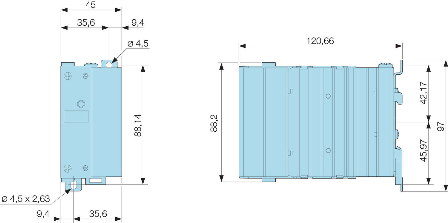 Dimensio nGNR 45 mm - Contactor