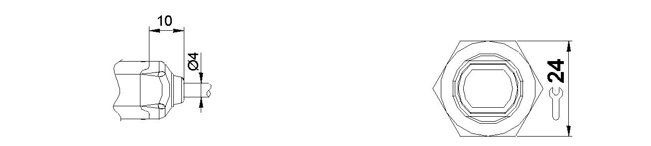 Dimension, cable and key, plastic