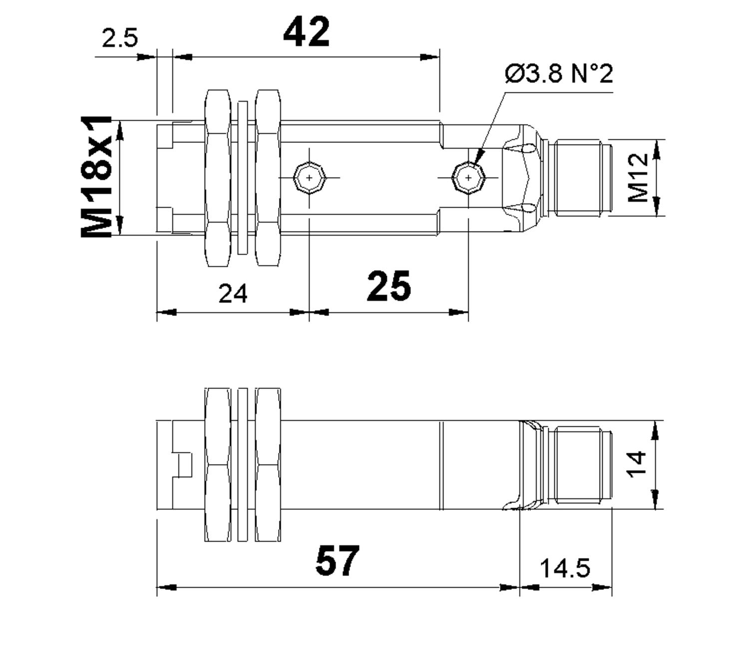 Dimension, trasmitter, plastic, direct