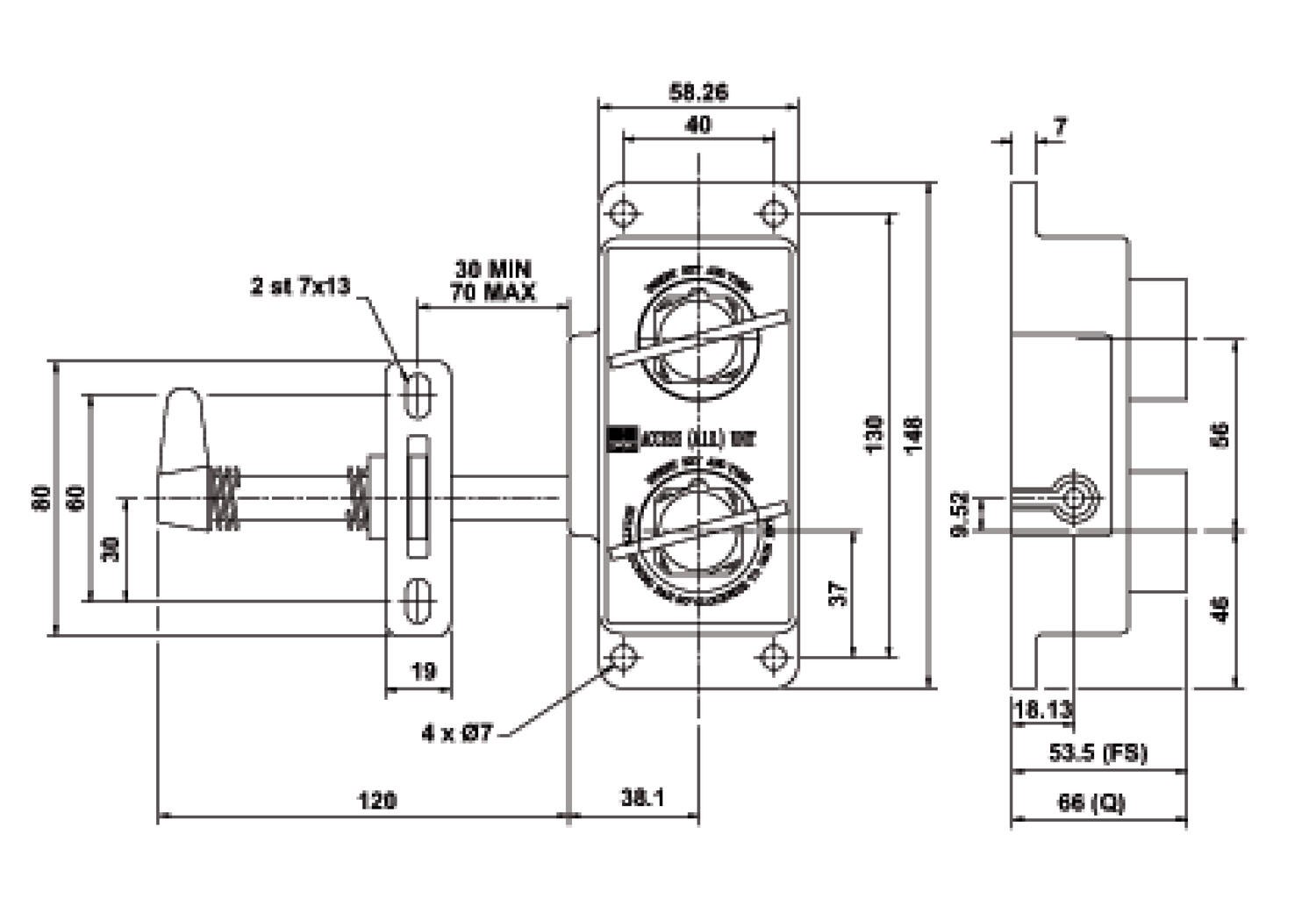 Dimension drawing of MAIE