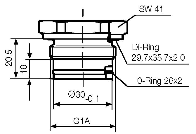 Dimension of connection to pressure sensor with outside membane