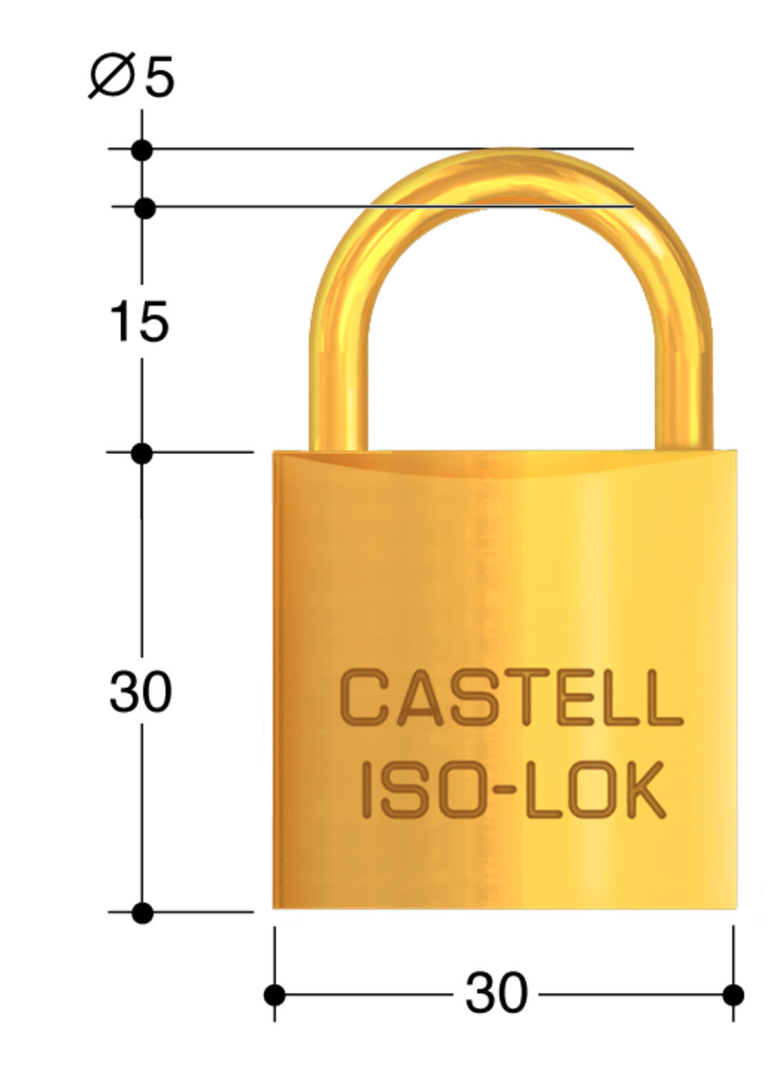 Dimension of padlock