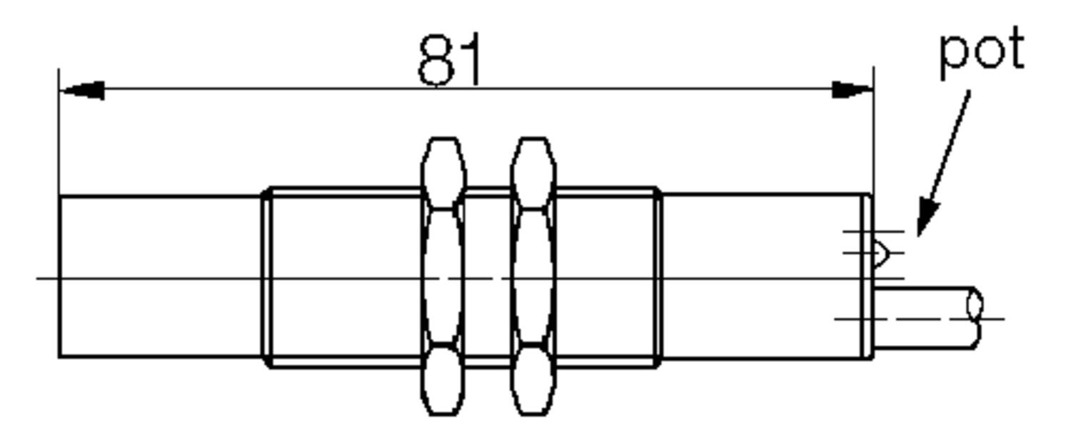 Dimension sensor M18x1. 1 LED.