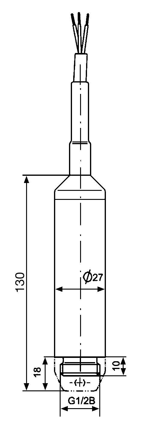Dimension to level sensor model 3230/E130/E131