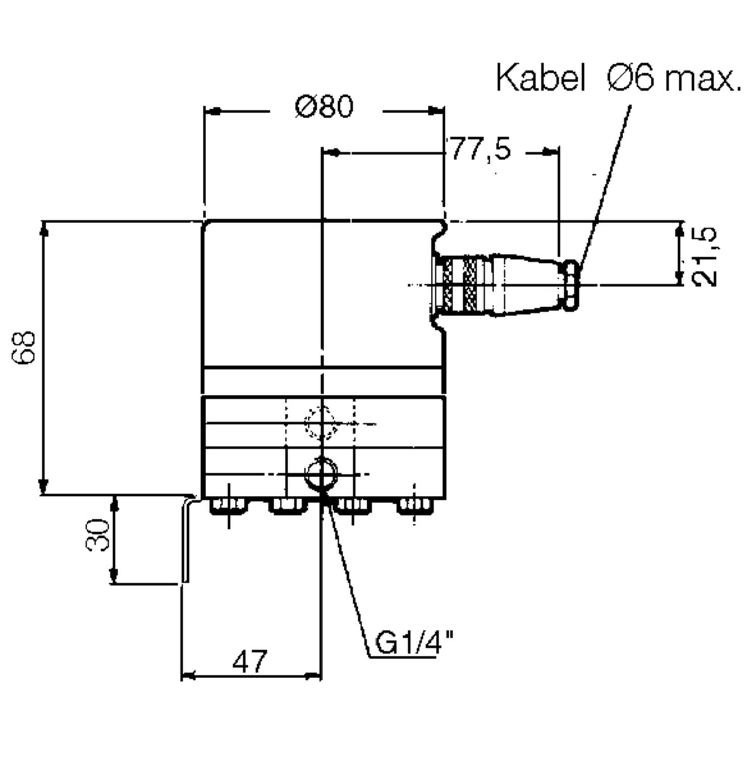Dimension to pressure sensor with difference for water