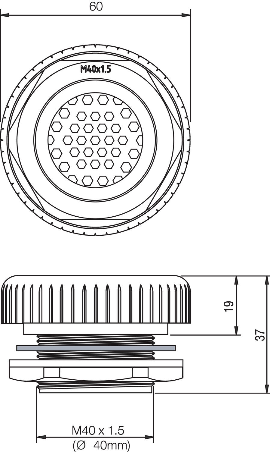 Dimensions. Plastic cover.