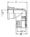 Dimensions. RQF2-M, flange adapter. Image 1.