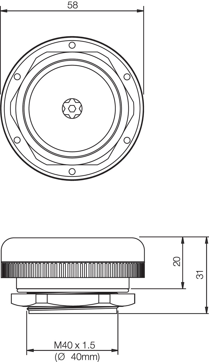 Dimensions. Stainless cover.