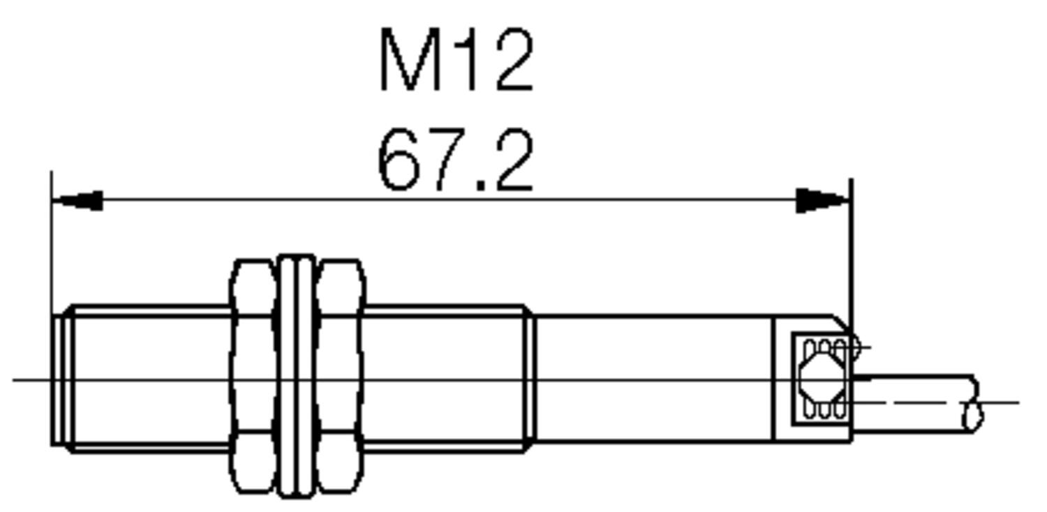 Dimensions programable guard of rotation speed M12. 1 LED.